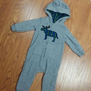 Carter's Fleece Onesie Caribou Moose